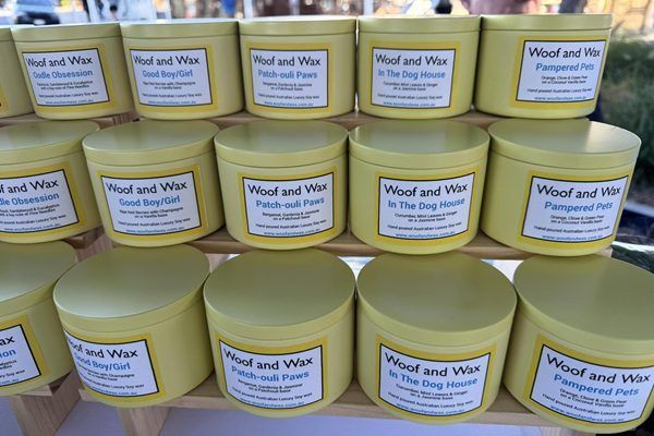 Woof and Wax odour candle stack